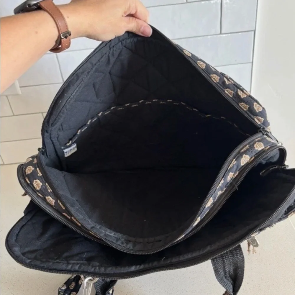 Pierre Deux French Country Vintage Black Floral Quilted Shoulder Bag Hand Made